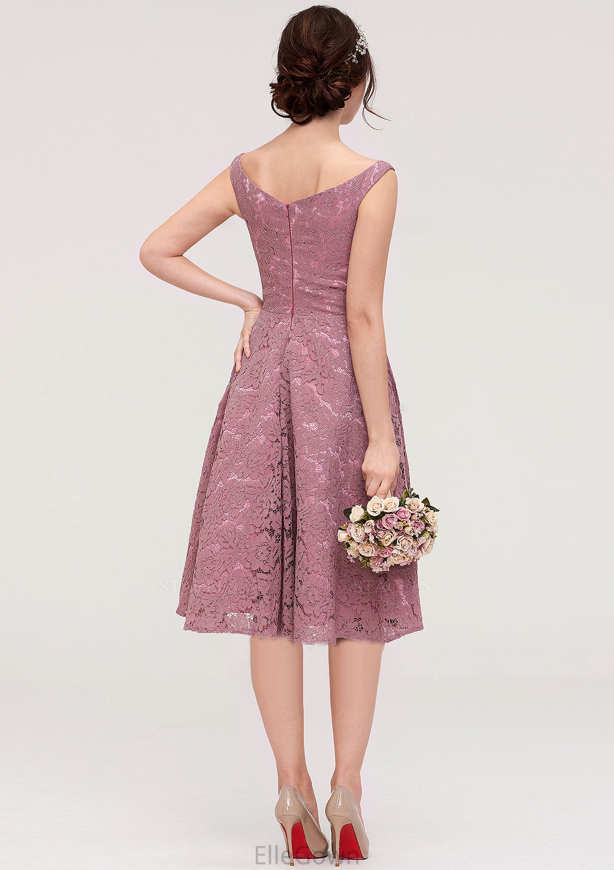 Sweetheart Sleeveless A-line/Princess Lace Knee-Length Bridesmaid Dresses Rylee DEP0025421