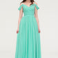 Sweetheart Sleeveless Long/Floor-Length Chiffon A-line/Princess Bridesmaid Dresses With Pleated Henrietta DEP0025422