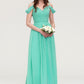 Sweetheart Sleeveless Long/Floor-Length Chiffon A-line/Princess Bridesmaid Dresses With Pleated Henrietta DEP0025422