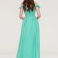 Sweetheart Sleeveless Long/Floor-Length Chiffon A-line/Princess Bridesmaid Dresses With Pleated Henrietta DEP0025422