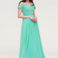 Sweetheart Sleeveless Long/Floor-Length Chiffon A-line/Princess Bridesmaid Dresses With Pleated Henrietta DEP0025422