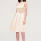 Sleeveless Bateau Knee-Length Satin A-line/Princess Bridesmaid Dresses With Pleated Flowers Sanaa DEP0025425