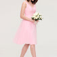 Sleeveless V Neck Knee-Length Tulle A-line/Princess Bridesmaid Dresses With Pleated Abigail DEP0025426