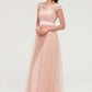 Bateau Sleeveless Tulle A-line/Princess Long/Floor-Length Bridesmaid Dresseses With Sashes Lace Mikaela DEP0025427