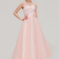 Tea-Length Sleeveless Bateau Tulle A-line/Princess Bridesmaid Dresses With Waistband Lace Miracle DEP0025429