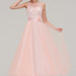 Tea-Length Sleeveless Bateau Tulle A-line/Princess Bridesmaid Dresses With Waistband Lace Miracle DEP0025429