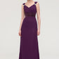 Sleeveless V Neck Long/Floor-Length Sheath/Column Chiffon Bridesmaid Dresses With Sashes Beading Pleated Casey DEP0025432