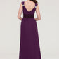 Sleeveless V Neck Long/Floor-Length Sheath/Column Chiffon Bridesmaid Dresses With Sashes Beading Pleated Casey DEP0025432