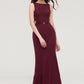 Bateau Sleeveless Sheath/Column Long/Floor-Length Elastic Satin Bridesmaid Dresses With Waistband Lace Sequins Cadence DEP0025443