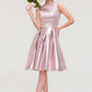 Bateau Sleeveless Taffeta Knee-Length A-line/Princess Bridesmaid Dresses With Ruffles  -   Karlie DEP0025444