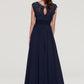 Sleeveless Chiffon A-line/Princess Long/Floor-Length Bridesmaid Dresseses With Appliqued Genesis DEP0025455