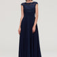 Sleeveless Chiffon A-line/Princess Long/Floor-Length Bridesmaid Dresseses With Appliqued Genesis DEP0025455