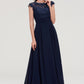 Sleeveless Chiffon A-line/Princess Long/Floor-Length Bridesmaid Dresseses With Appliqued Genesis DEP0025455