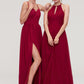 Scoop Neck Sleeveless A-line/Princess Long/Floor-Length Chiffon Bridesmaid Dresseses With Pleated Micaela DEP0025456