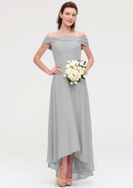 Off-the-Shoulder Sleeveless Asymmetrical Chiffon A-line/Princess Bridesmaid Dresseses Gisselle DEP0025465