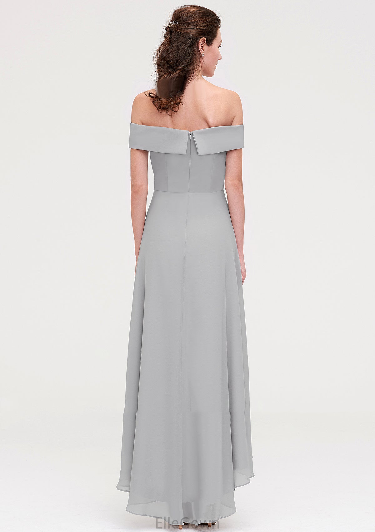 Off-the-Shoulder Sleeveless Asymmetrical Chiffon A-line/Princess Bridesmaid Dresseses Gisselle DEP0025465