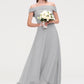 Off-the-Shoulder Sleeveless Asymmetrical Chiffon A-line/Princess Bridesmaid Dresseses Gisselle DEP0025465