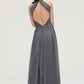 Sleeveless Halter Chiffon A-line/Princess Long/Floor-Length Bridesmaid Dresseses With Pleated Hadassah DEP0025466