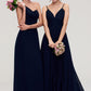 Sleeveless One-Shoulder A-line/Princess Chiffon Long/Floor-Length Bridesmaid Dresses With Pleated Amiah DEP0025475