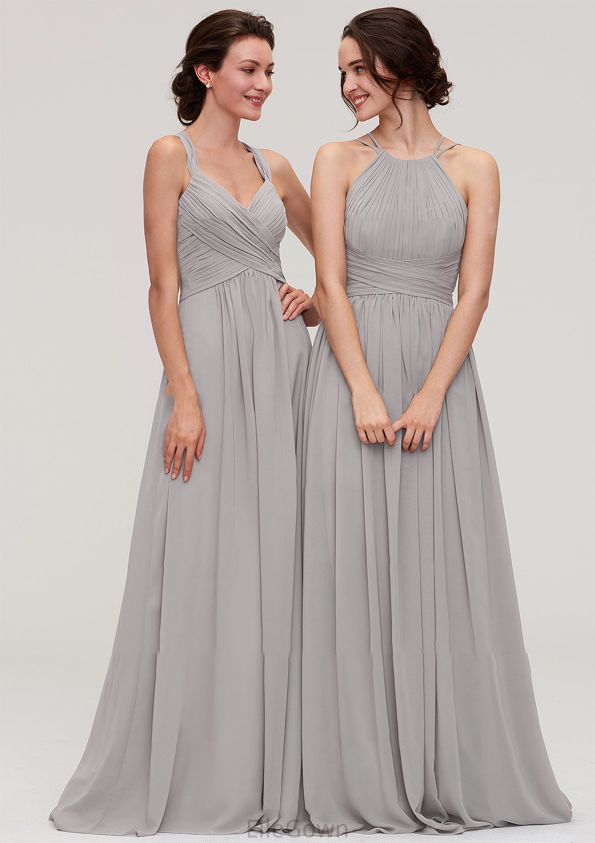 Sleeveless Sweetheart Long/Floor-Length Chiffon A-line/Princess Bridesmaid Dresseses With Pleated Beading Eileen DEP0025478