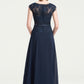 Bateau Sleeveless A-line/Princess Chiffon Long/Floor-Length Bridesmaid Dresses With Sashes Lace Pleated Lorena DEP0025480