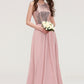 Sleeveless Bateau Long/Floor-Length Chiffon A-line/Princess Bridesmaid Dresses With Sequins Dominique DEP0025484