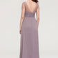 Short Sleeve Sweetheart Long/Floor-Length Chiffon A-line/Princess Bridesmaid Dresses With Pleated Beading Cheryl DEP0025487