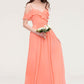 Sleeveless Sweetheart Long/Floor-Length Chiffon A-line/Princess Bridesmaid Dresses With Pleated Holly DEP0025492