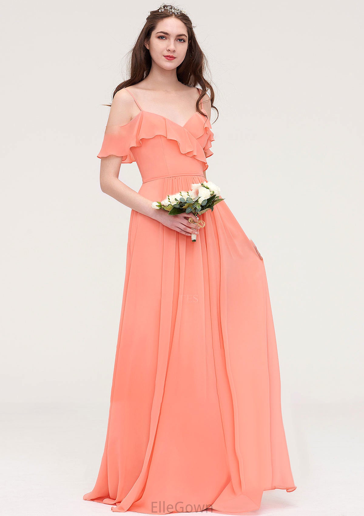 Sleeveless Sweetheart Long/Floor-Length Chiffon A-line/Princess Bridesmaid Dresses With Pleated Holly DEP0025492