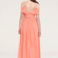 Sleeveless Sweetheart Long/Floor-Length Chiffon A-line/Princess Bridesmaid Dresses With Pleated Holly DEP0025492