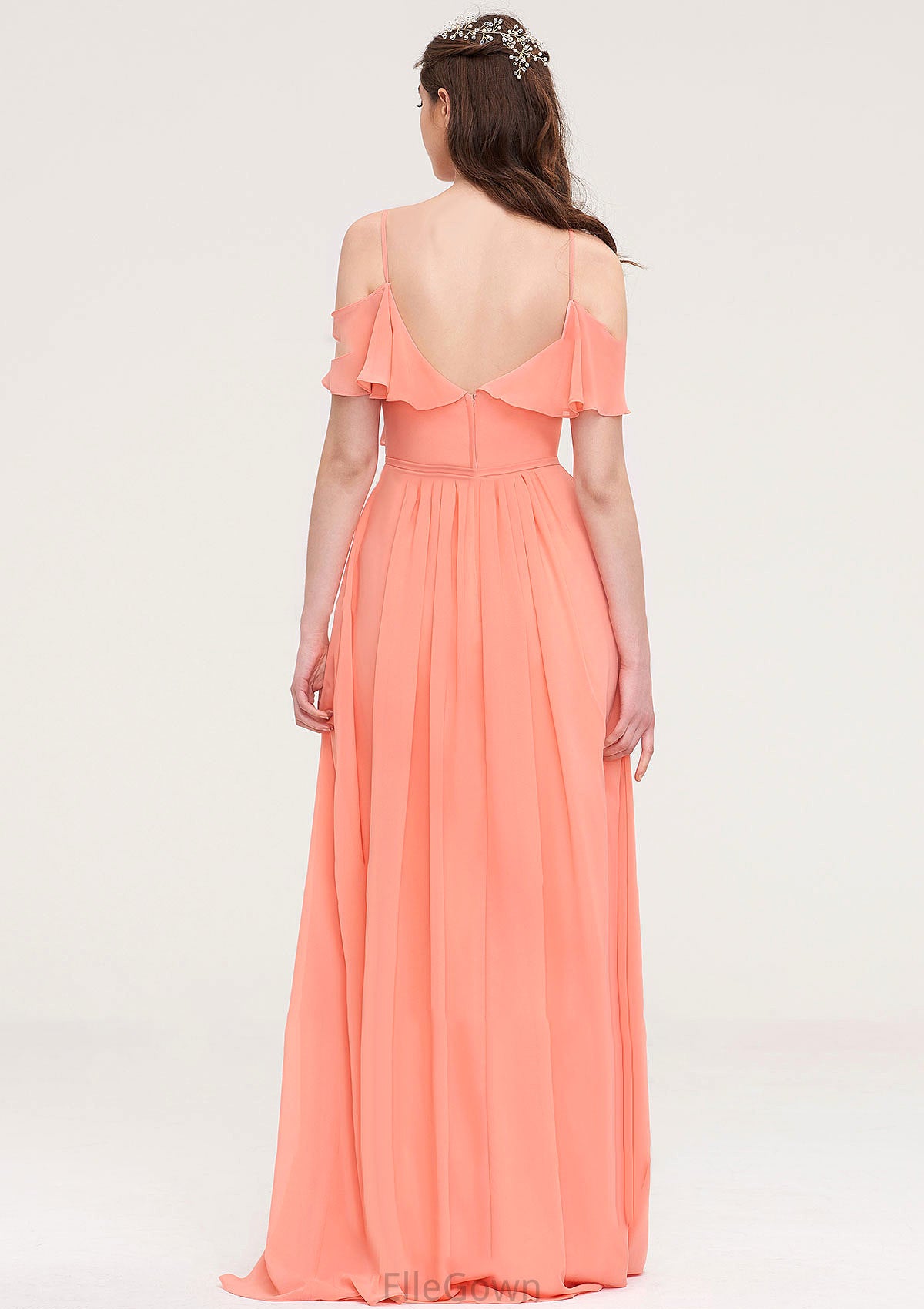 Sleeveless Sweetheart Long/Floor-Length Chiffon A-line/Princess Bridesmaid Dresses With Pleated Holly DEP0025492