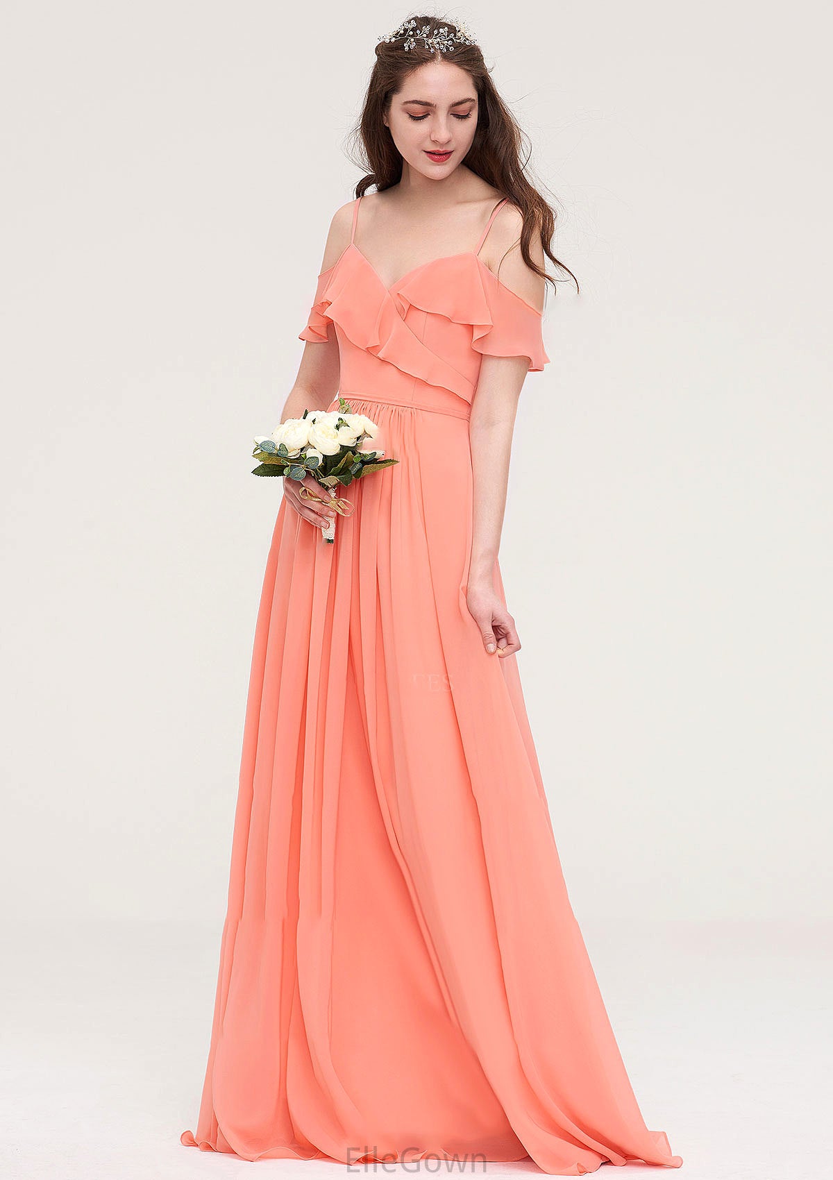 Sleeveless Sweetheart Long/Floor-Length Chiffon A-line/Princess Bridesmaid Dresses With Pleated Holly DEP0025492