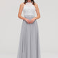 Sleeveless Scoop Neck A-line/Princess Chiffon Long/Floor-Length Bridesmaid Dresseses With Lace Genesis DEP0025497