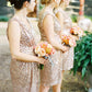 Sleeveless V Neck Knee-Length A-line/Princess Sequined Bridesmaid Dresses Karlee DEP0025527