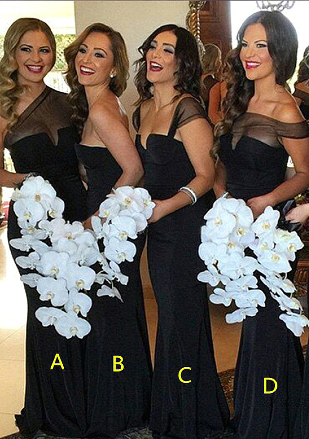 Sweetheart Sleeveless Long/Floor-Length Sheath/Column Elastic Satin Bridesmaid Dresses Anahi DEP0025542