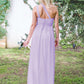 One-Shoulder A-Line/Princess Long/Floor-Length Chiffon Bridesmaid Dresses With Pleated Briana DEP0025544