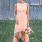 Sleeveless Bateau Asymmetrical A-Line/Princess Chiffon Bridesmaid Dresses With Appliqued Allie DEP0025549