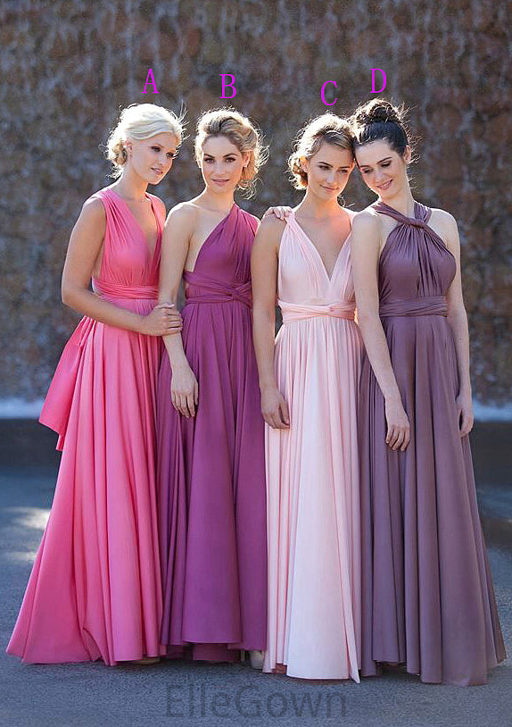 Sleeveless V Neck Long/Floor-Length A-line/Princess Chiffon Bridesmaid Dresses With Pleated Kayden DEP0025560