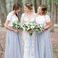 Short Sleeve Scoop Neck Long/Floor-Length A-line/Princess Tulle Bridesmaid Dresseses With Lace Jaylene DEP0025563