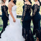 Off-the-Shoulder Full/Long Sleeve Asymmetrical Trumpet/Mermaid Lace Bridesmaid Dresseses Jaliyah DEP0025566