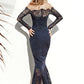 Off-the-Shoulder Full/Long Sleeve Asymmetrical Trumpet/Mermaid Lace Bridesmaid Dresseses Jaliyah DEP0025566