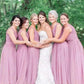 Sleeveless V Neck Long/Floor-Length Chiffon A-line/Princess Bridesmaid Dresseses With Pleated Bridget DEP0025584