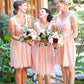 Sleeveless V Neck Short/Mini Chiffon A-line/Princess Bridesmaid Dresseses With Pleated Xiomara DEP0025585