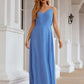 A-line Empire V Neck Long/Floor-Length Chiffon Bridesmaid Dresses With Pleated Zara DEP0025624