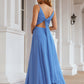 A-line Empire V Neck Long/Floor-Length Chiffon Bridesmaid Dresses With Pleated Zara DEP0025624