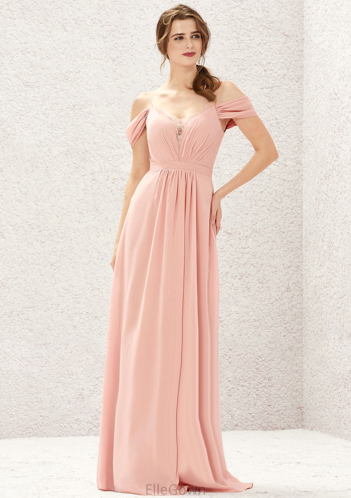 A-line Sweetheart Sleeveless Chiffon Long/Floor-Length Bridesmaid Dresses With Pleated Lace Mckenzie DEP0025629