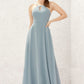 A-line Bateau Sleeveless Long/Floor-Length Chiffon Bridesmaid Dresses Izabella DEP0025638