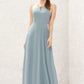 A-line Bateau Sleeveless Long/Floor-Length Chiffon Bridesmaid Dresses Izabella DEP0025638