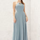 A-line Bateau Sleeveless Long/Floor-Length Chiffon Bridesmaid Dresses Izabella DEP0025638