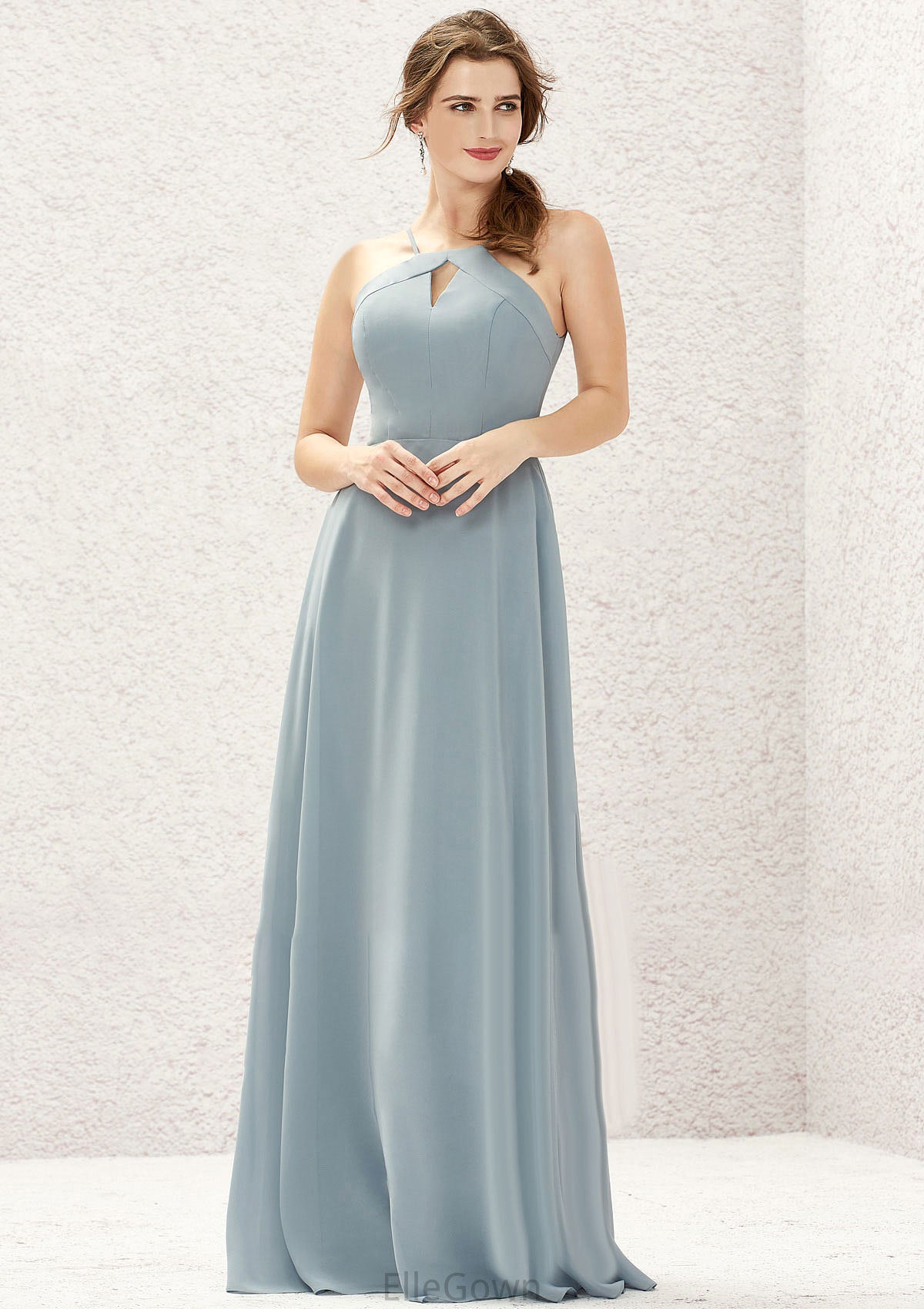 A-line Bateau Sleeveless Long/Floor-Length Chiffon Bridesmaid Dresses Izabella DEP0025638